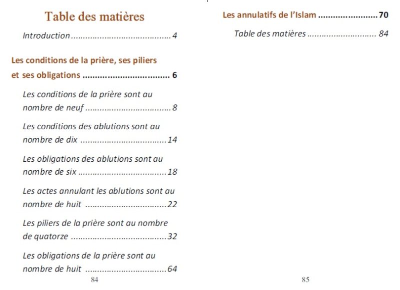 Les conditions de la priere ses piliers et ses obligations Les annulatifs de lIslam 4 - senlibrairie