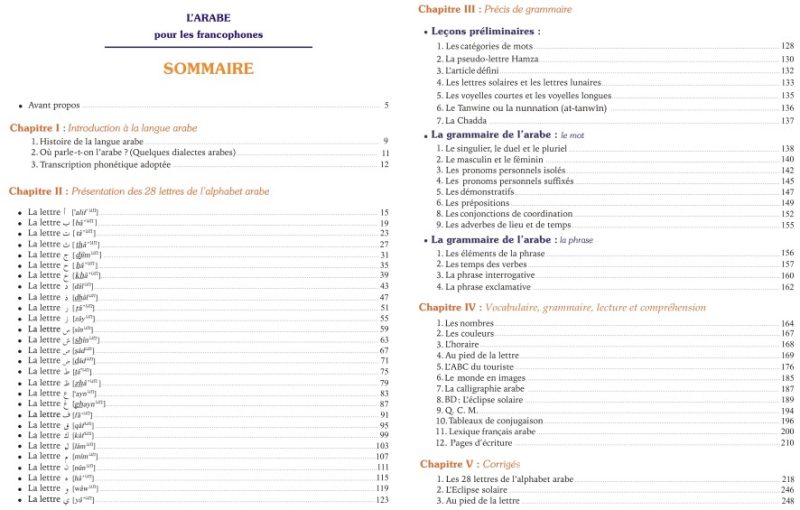Larabe pour les francophones Livre couleur format moyen avec QR Code pour ecouter les exemples Niveaux debutant et intermediaire 3 - senlibrairie