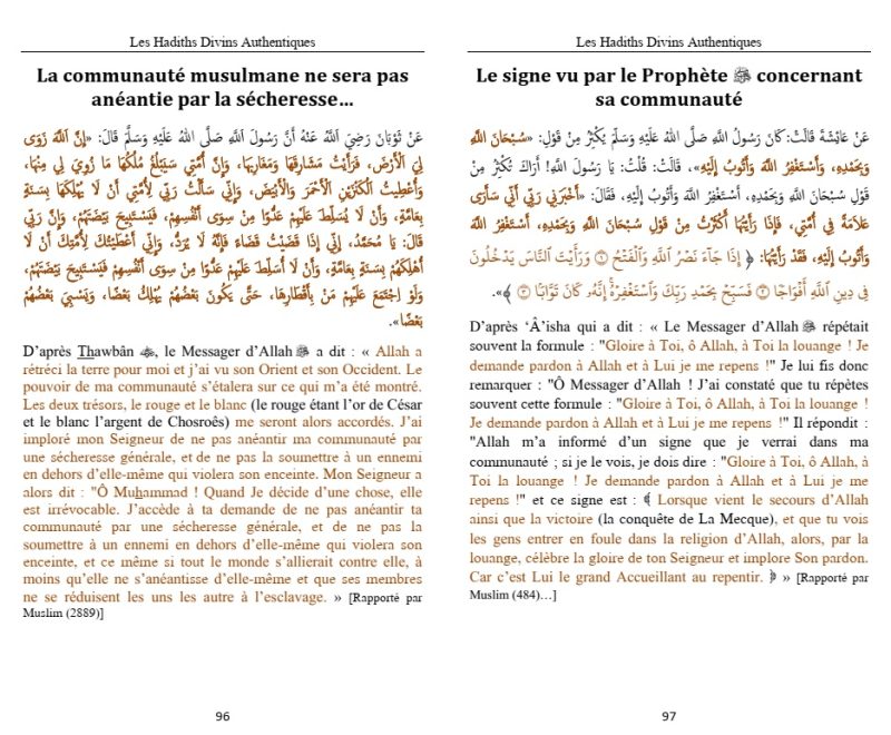 Les Hadiths Divins Qudusi Authentiques Bilingue francais arabe 5 - senlibrairie